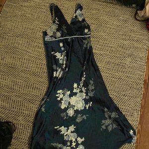 Satin Floral Midi Dress